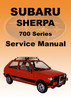 Thumbnail SUBARU SHERPA 1982-1986 700 SERIES WORKSHOP MANUAL Thumbnail SUBARU SHERPA 1982-1986 700 SERIES WORKSHOP MANUAL