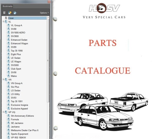 Product picture HSV VL VN VP PARTS BOOK CATALOGUE 