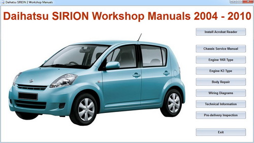 Product picture Daihatsu Sirion Master Repair-Electrical-Body MANUAL